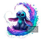 16 PNG Stitch Splash and Watercolor Digital design PNG file for sublimation – High Resolution -Instant Digital PNG Download