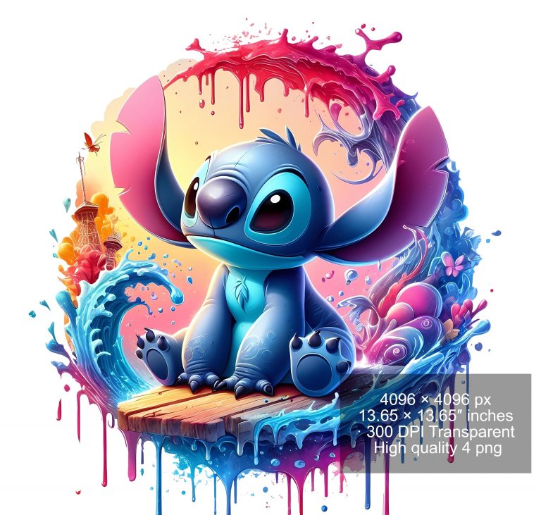 8 PNG Stitch Splash and Watercolor Digital design PNG file for sublimation – High Resolution -Instant Digital PNG Download