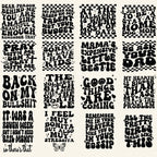 100 Groovy svg, bundle, boho svg, hippie svg, aesthetic svg, inspirational svg, motivational svg, trendy svg, retro svg, svg files wavy text