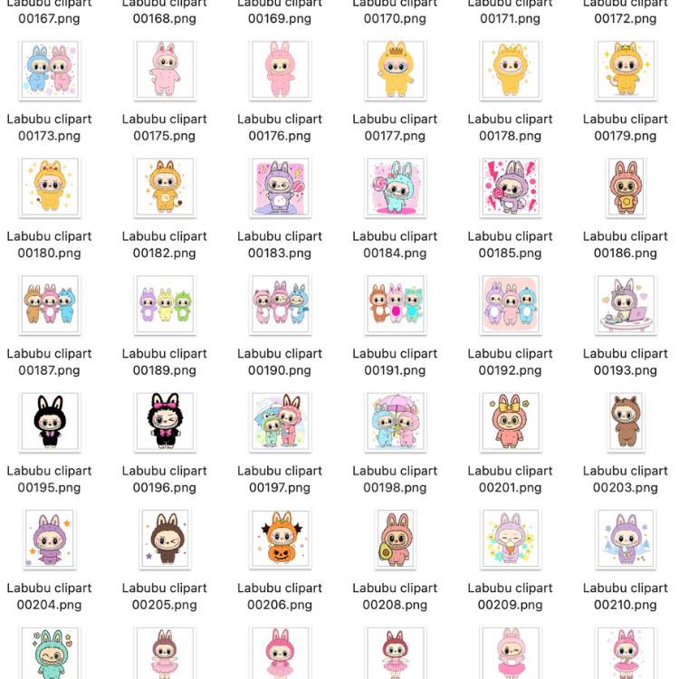 Labubu 1000+ PNG SVG Mega Bundle – Cute Character Clipart, Digital Download, Sublimation Files, Stickers, Tumbler Wraps, Kawaii Art