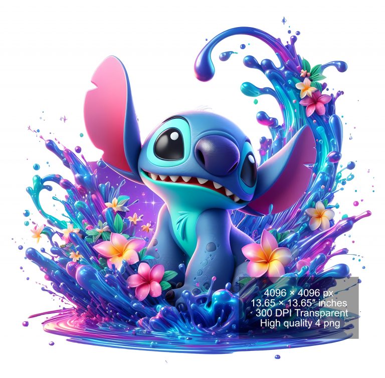 8 PNG Stitch Splash and Watercolor Digital design PNG file for sublimation – High Resolution -Instant Digital PNG Download