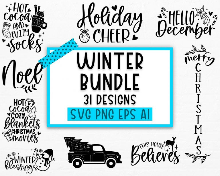 Winter SVG Bundle, Christmas Svg, Winter svg, Santa svg, Christmas Quote svg, Funny Quotes Svg, Snowman SVG, Holiday SVG, Winter Quote Svg