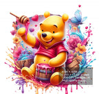 8 PNG Honey Bear Watercolor Digital design PNG file for sublimation – High Resolution -Instant Digital PNG Download