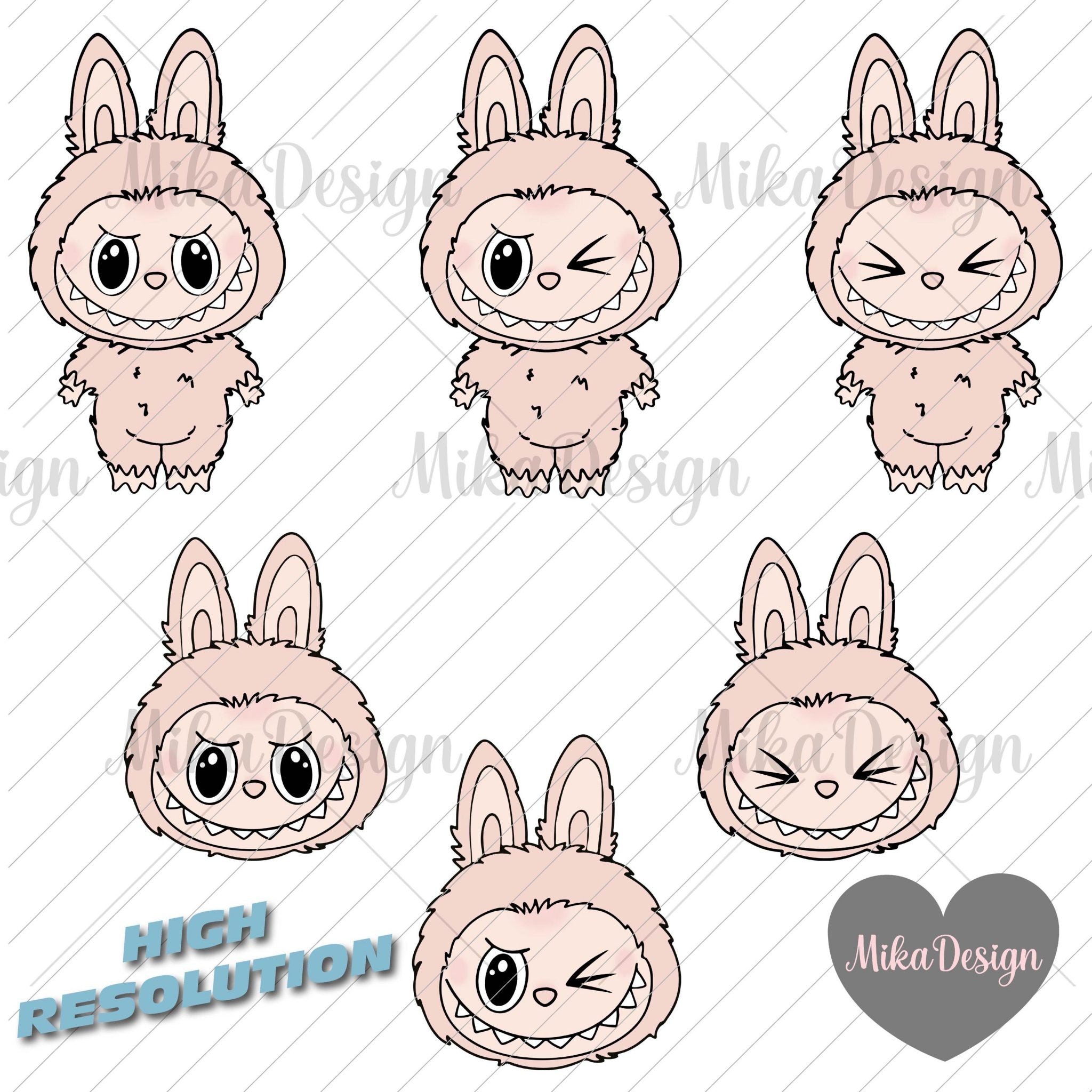 Kawaii Monsters Cliparts, Labubu SVG, Monster Tshirt Design, Labubuu Sublimation, Monster Characters