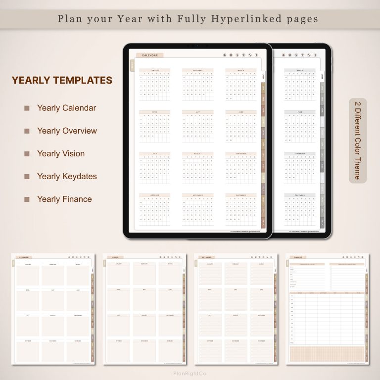 Digital Planner – GoodNotes, iPad, Notability | Daily, Weekly, Monthly | 2024-2025 | Undated | Digital Planner 2024 2025 Undated iPad