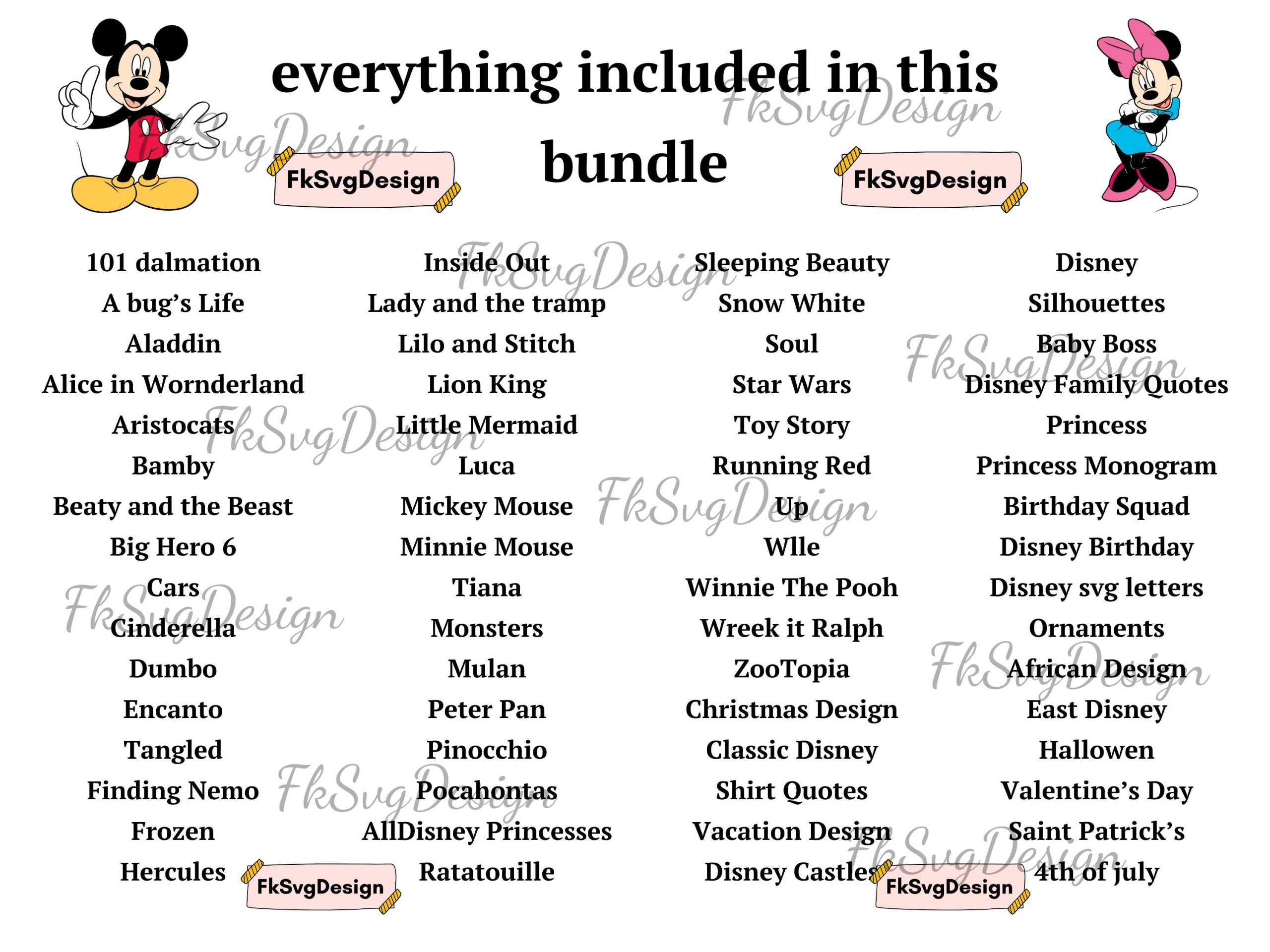 80000 Mega Svg Bundle, Svg File For Cricut, Files Cricut Silhouette, Mickey Svg Bundle, Frozen, Moana, Ariel, Elsa, Stitch, Toy Story, Pooh