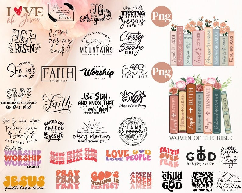 60 Christian SVG PNG bundle Religious svg bundle Motivational Quotes Svg Bundle | Bible Verse svg | Coffee Mug svg | Jesus Svg | God Svg Png