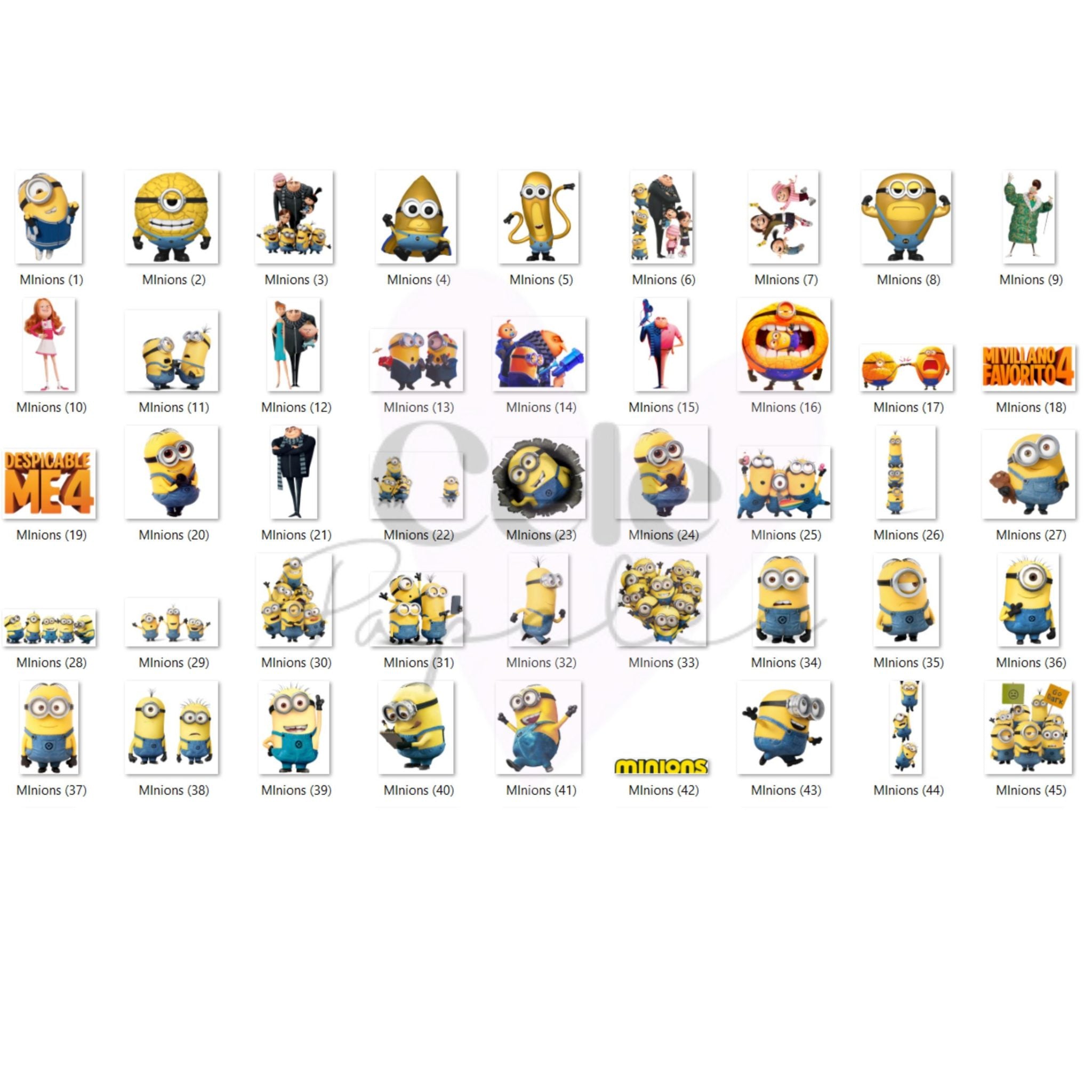 Despicable me 4 cliparts, minions png, gru png, despicable me digital paper