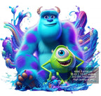 8 PNG Monsters Inc Splash and Watercolor Digital design PNG file for sublimation – High Resolution -Instant Digital PNG Download