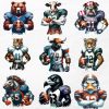32 Team American Football Tumbler PNG Sublimation Designs, Football Mascot 20oz Skinny Tumbler Wrap PNG, Football Png Digital Download