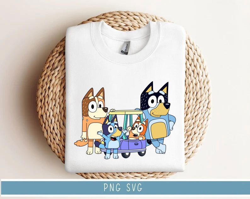 Blue Dog and Friends Svg,Easy to use,Cartoon Characters Cliparts,Layered Svg by colors,Transparent Png,Cut files for Cricut,Blue Dog Birthda