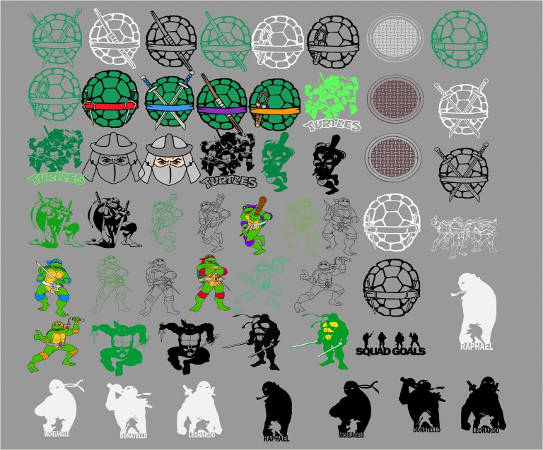 Ninja Turtles, Cartoon Svg-Png-Pdf-Eps-Dxf Bundle, Birthday, Party, Cartoon, Sticker, T shirt, Hoodie, Poster
