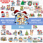 Mega Blue Dog Svg Bundle, Blue Dog Birthday Bundle Blue Dog Family Png Files, Png For Shirts, Birthday Png, Clipart png, Digital Download