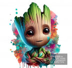 8 PNG Watercolor splash Baby Groot png Digital images for printing, T-Shirts, Groot Print High Resolution-Instant Digital Download