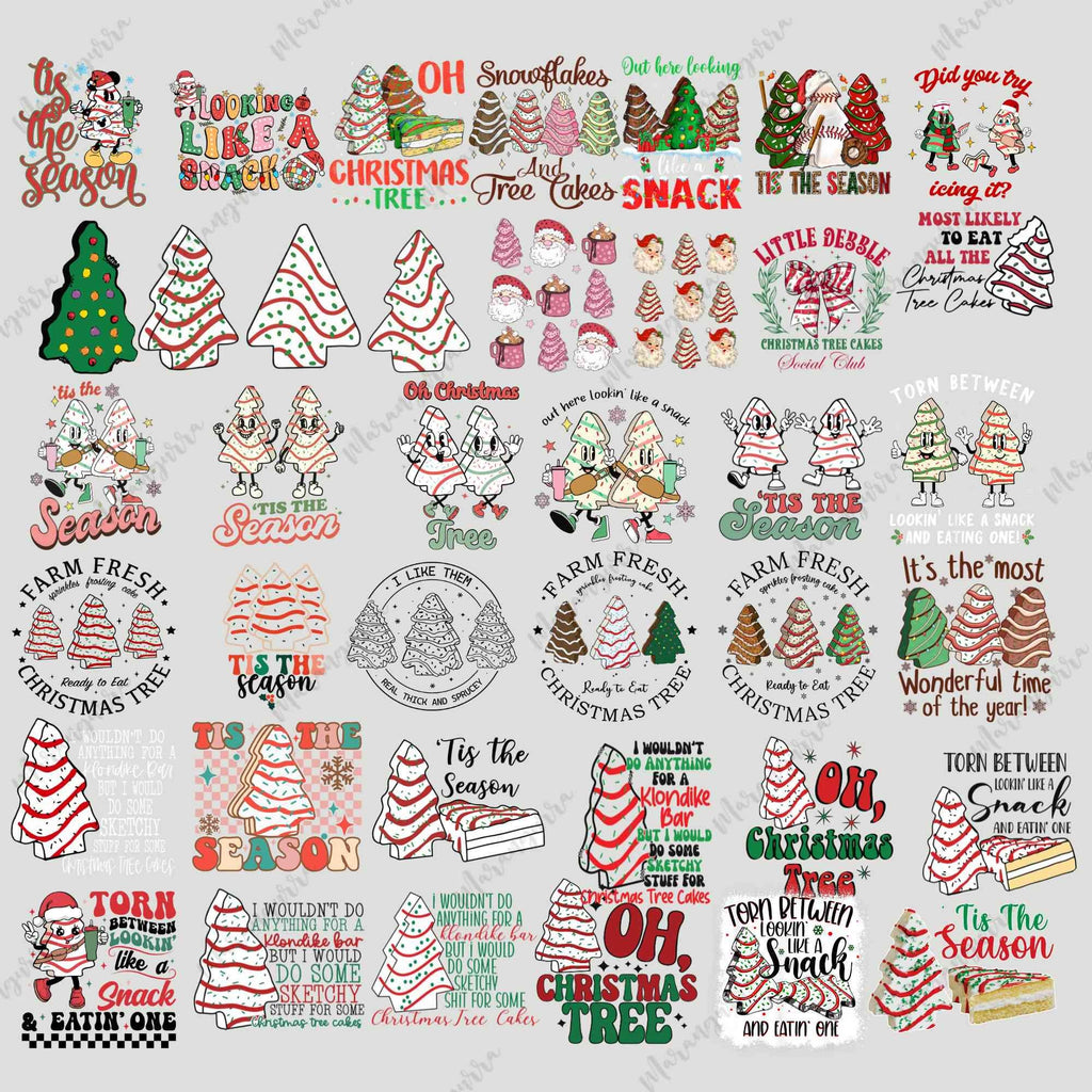 130+ PNG SVG Tree Cake Christmas Bundle, Christmas Tree Cake Sublimation Bundle, Tis The Season Png, Winter Holiday Snack Png, Coquette Png