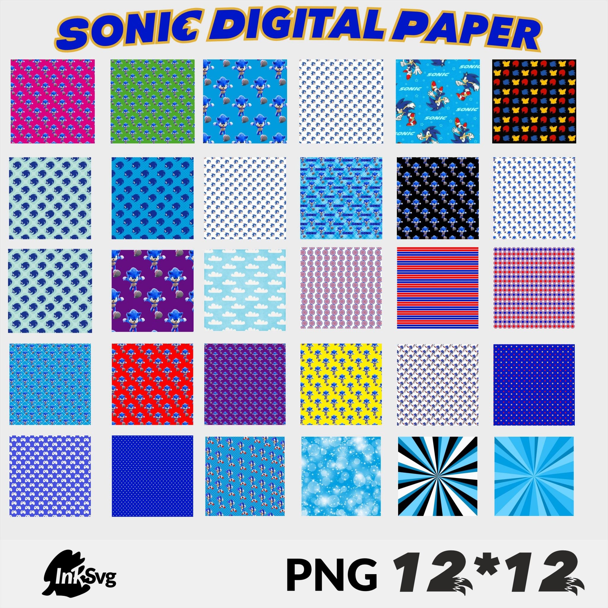 super sonic Hedgehog bundle 460 Png & 146 Svg, Sonic and shadow font and All Characters, Fonts, papers, stickers, birthday Digital Download.