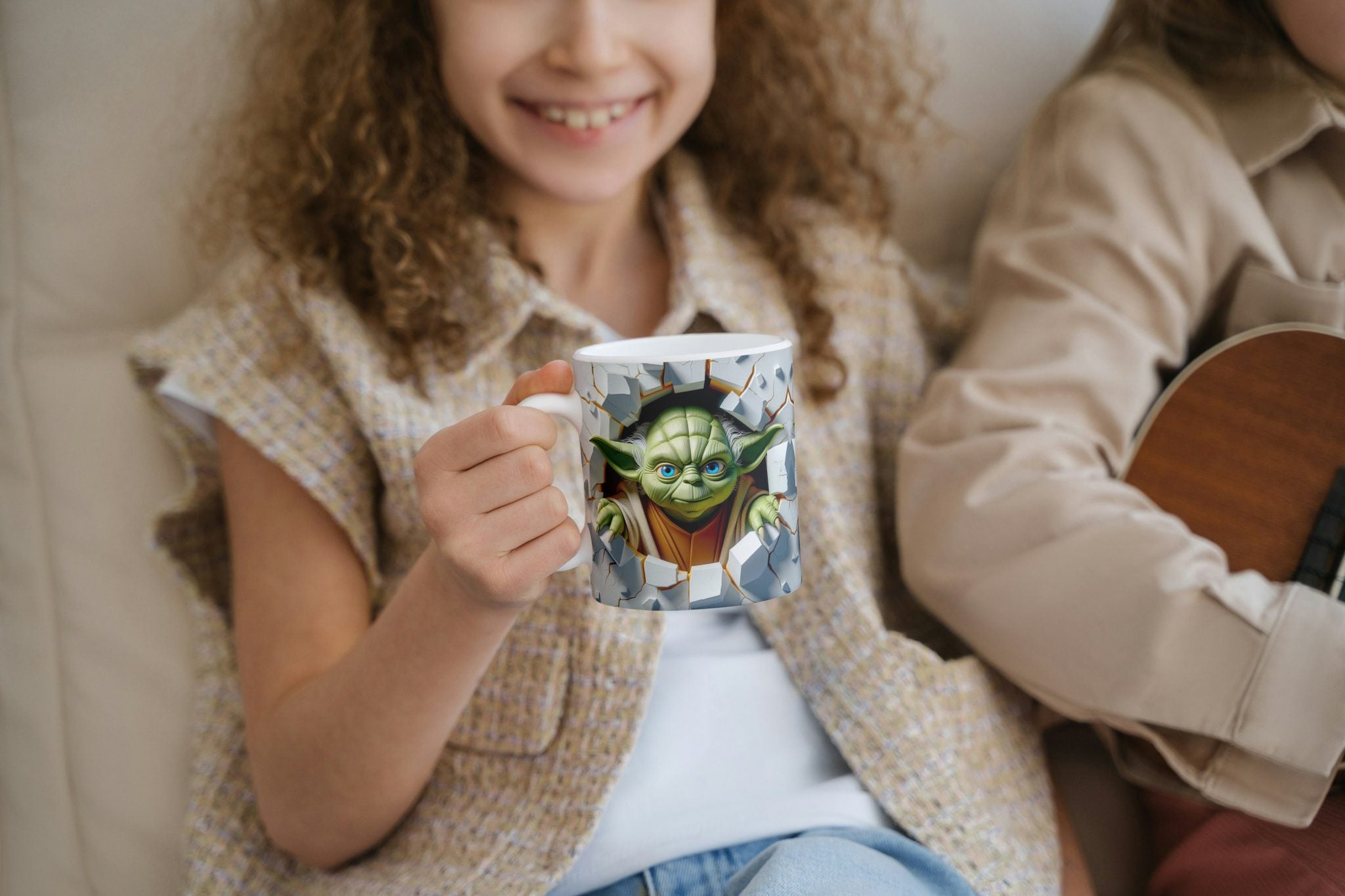 3D Effect Hole In A Wall Classic Cartoon Character Mug Wrap, 11oz & 15oz Mug Bundle Sublimation Wrap, Instant Digital Download, PNG Template