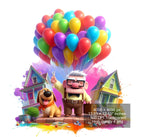 6 PNG UP Movie Splash and Watercolor Digital design file for sublimation – High Resolution -Instant Digital PNG Download