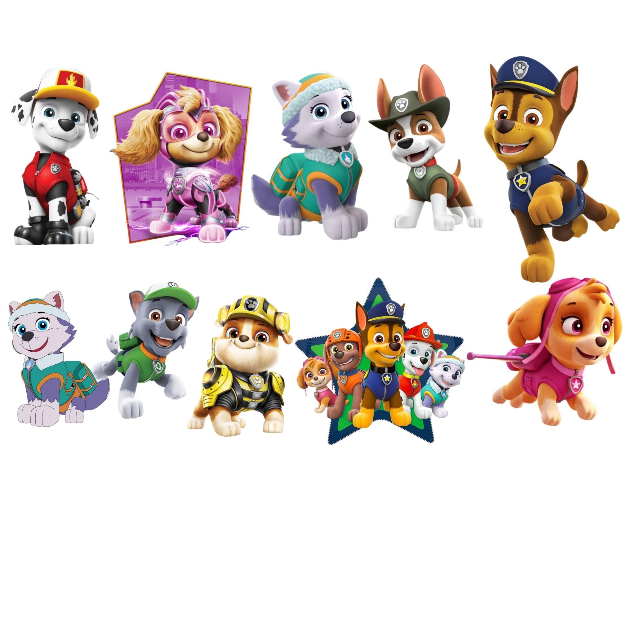 Paw Patrol SVG Bundle | 45+ Characters | Instant Download | PNG & SVG Cut Files | Kids Birthday Party Clipart | Cricut Files