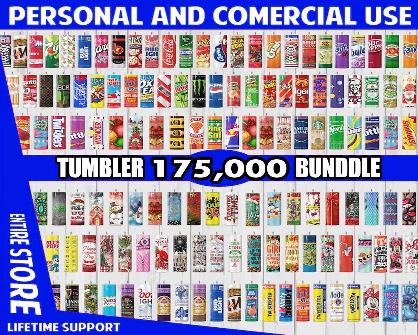 80,000 Mega Bundle Tumbler Wrap Sublimation, All Current & Future Designs, Google Drive Access, 20oz Tumbler, PNG Design Digital Download