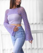 Crochet pattern- LILY Crochet Shrug sleeves pattern- Women crochet top pattern- Cropped top -Lace top sleeves pattern – Festival top- XS-2XL