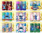 345 + Stitch Tumbler Wrap Designs, Stitch Sublimation Designs, 20 oz Stitch Tumbler Wrap PNG, Stitch Wrap, Lilo & Stitch Tumbler PNG