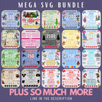 Lilo and Stitch SVG Bundle for Cricut and Sublimation, Stitch Cut Files, Stitch Clipart, Font Bundle, PNG