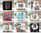 160+ 20oz Teacher Life Tumbler Wrap, Back To School Sublimation Image Nutrition Facts 20oz skinny, Messy Bun Teacher Inspire Affirmation PNG