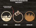 Christmas Ornament SVG bundle 3 Layers Ornament Laser Cut Files Christmas Balls Tree Decorations Craft Hanging Bauble Digital Download SVG