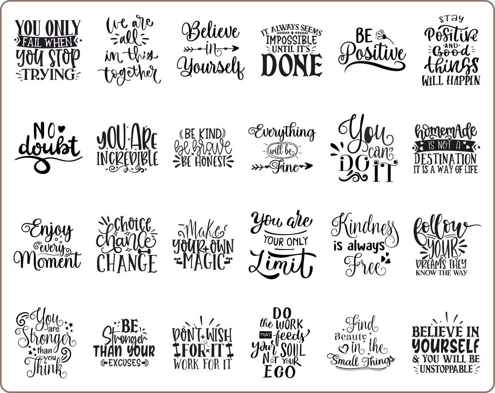 103 Motivational Quotes SVG bundle, Inspirational SVG, Positive SVG for Cricut & Silhouette designs, sublimation designs, laser engraved