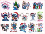 Blue alien christmas png bundle, Merry christmas, Christmas Cartoon, Cute Blue animal Christmas Png, The Most Wonderful Time Of The Year Png