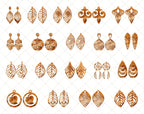 67 Earring SVG Bundle, Leather Earring SVG, Laser Cut Earrings, Geometric Earrings, Leaf Earrings, Teardrop Earrings