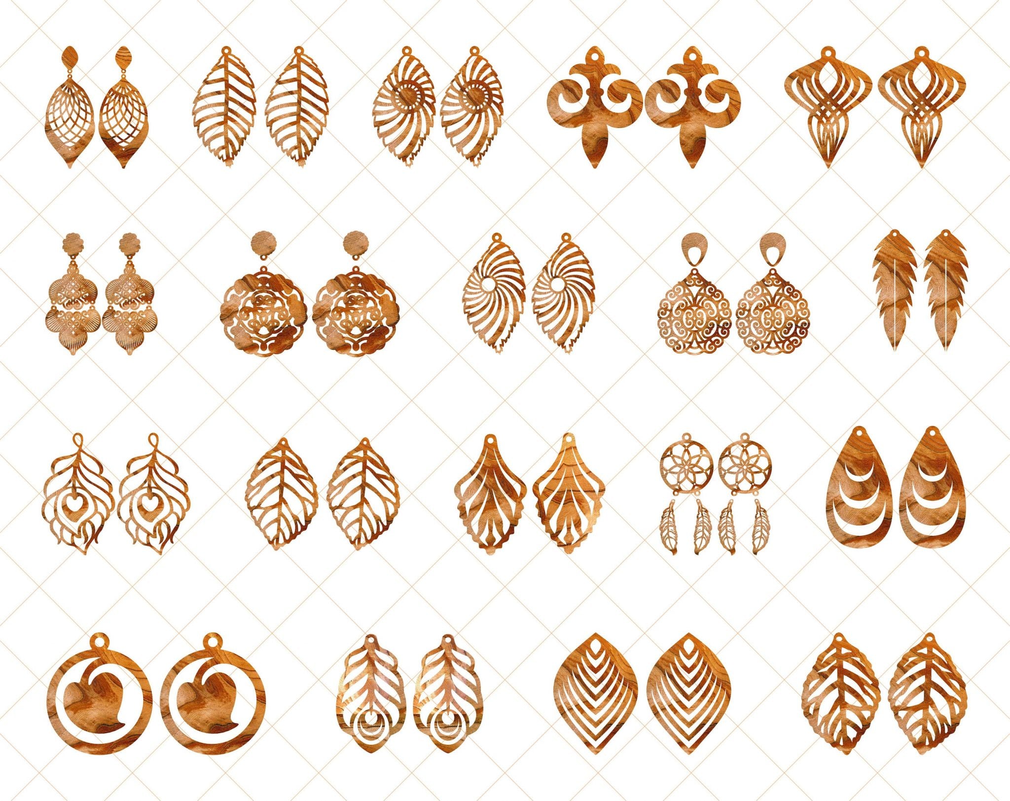67 Earring SVG Bundle, Leather Earring SVG, Laser Cut Earrings, Geometric Earrings, Leaf Earrings, Teardrop Earrings