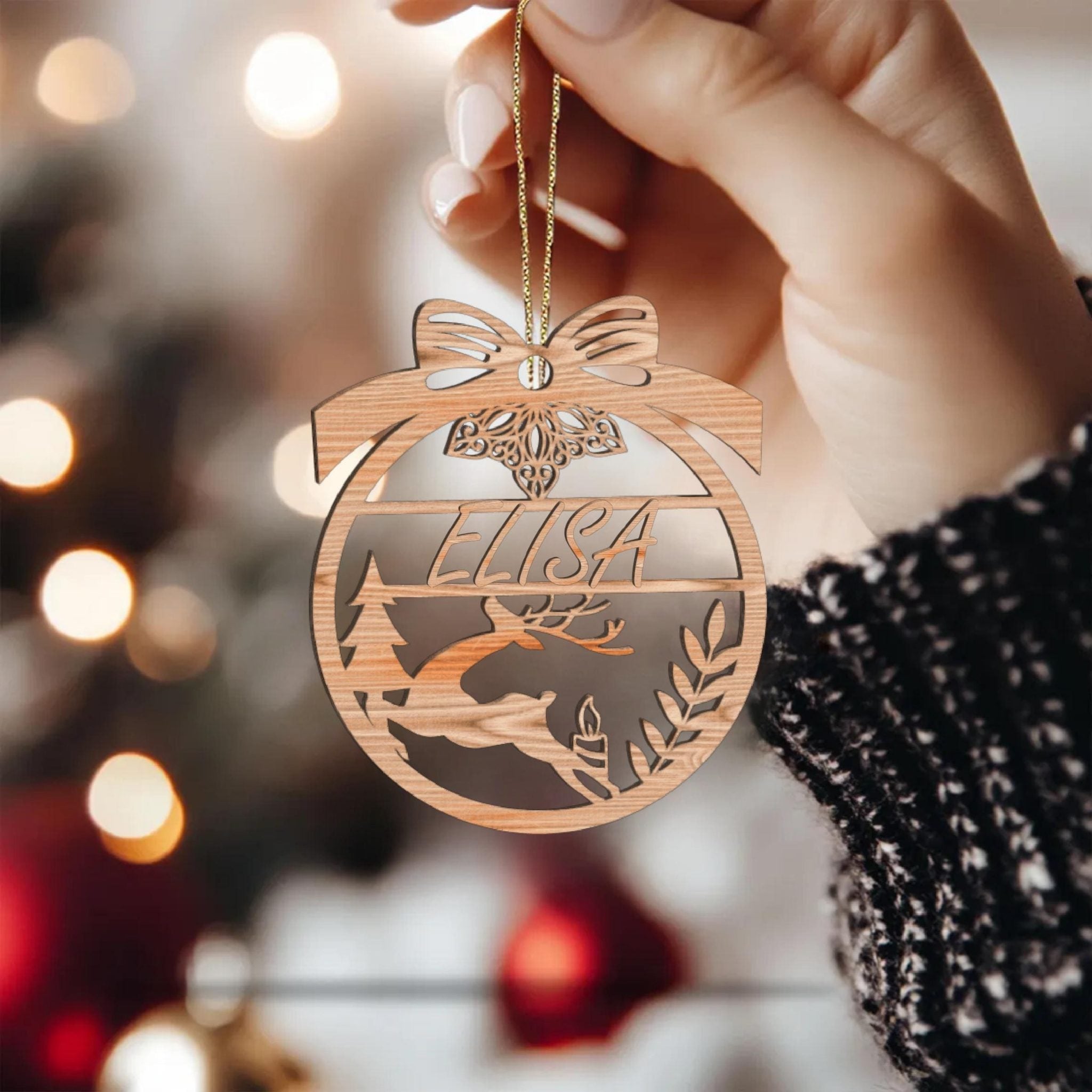 36 Personalized Ornaments Custom Decor Tree Ornaments Decor Baubles Tree Decoration Gifts Laser cut files Winter Ornament Svg bundle,DXF