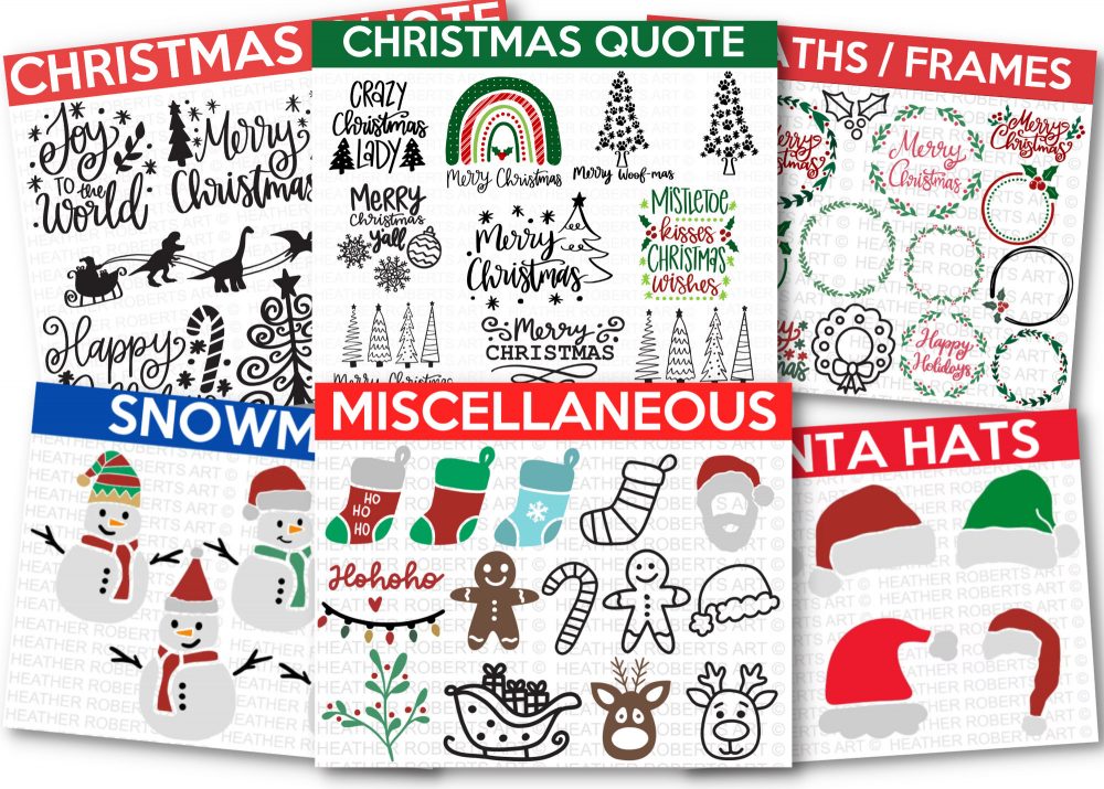 CHRISTMAS ULTIMATE BUNDLE, 460 Designs, Heather Roberts Art Bundle, Christmas svg, Winter svg, Holidays, Cut Files Cricut, Silhouette