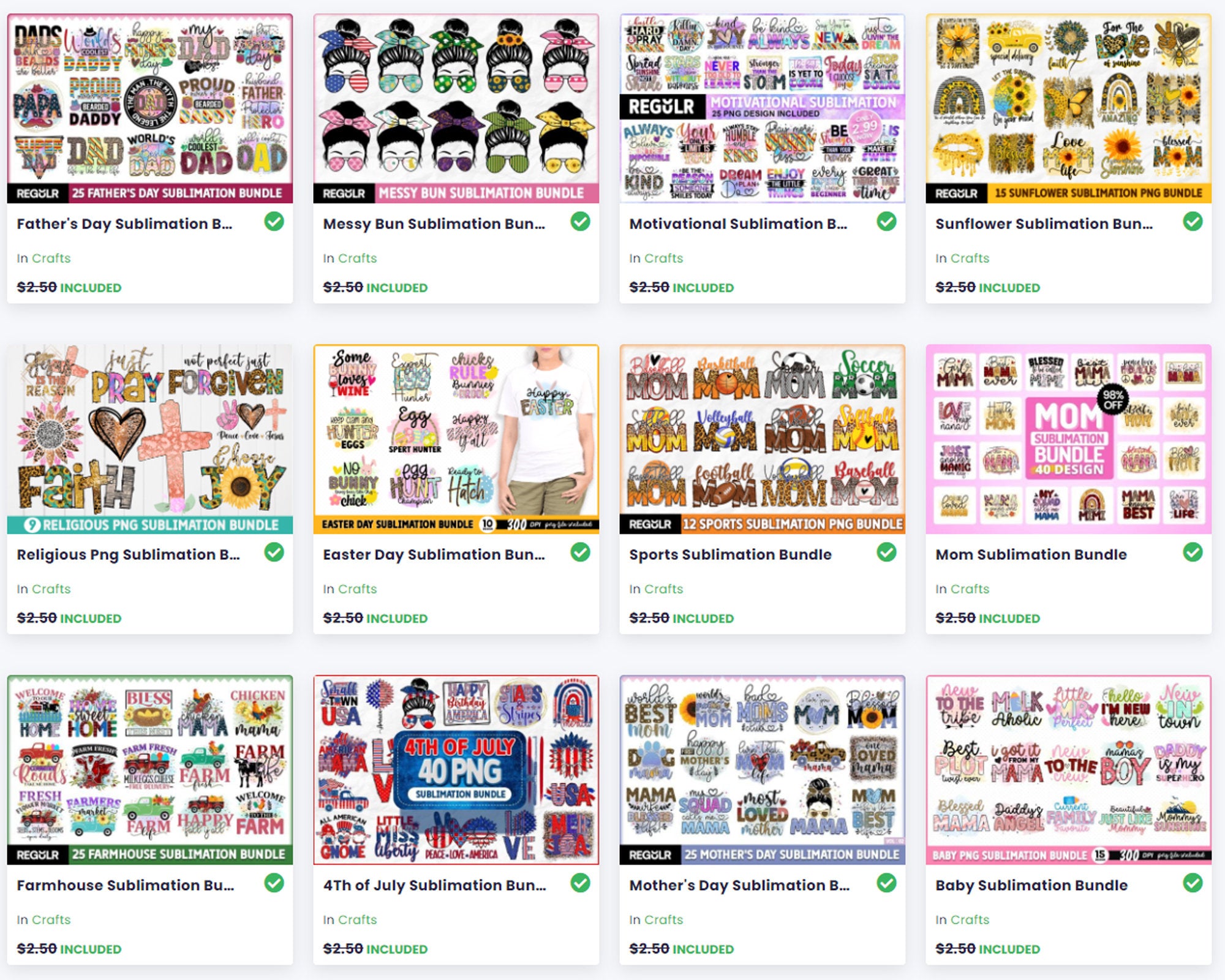 500+ Sublimation PNG Bundle | PNG | 27 Different Bundles | Print on Demand | Digital Delivery