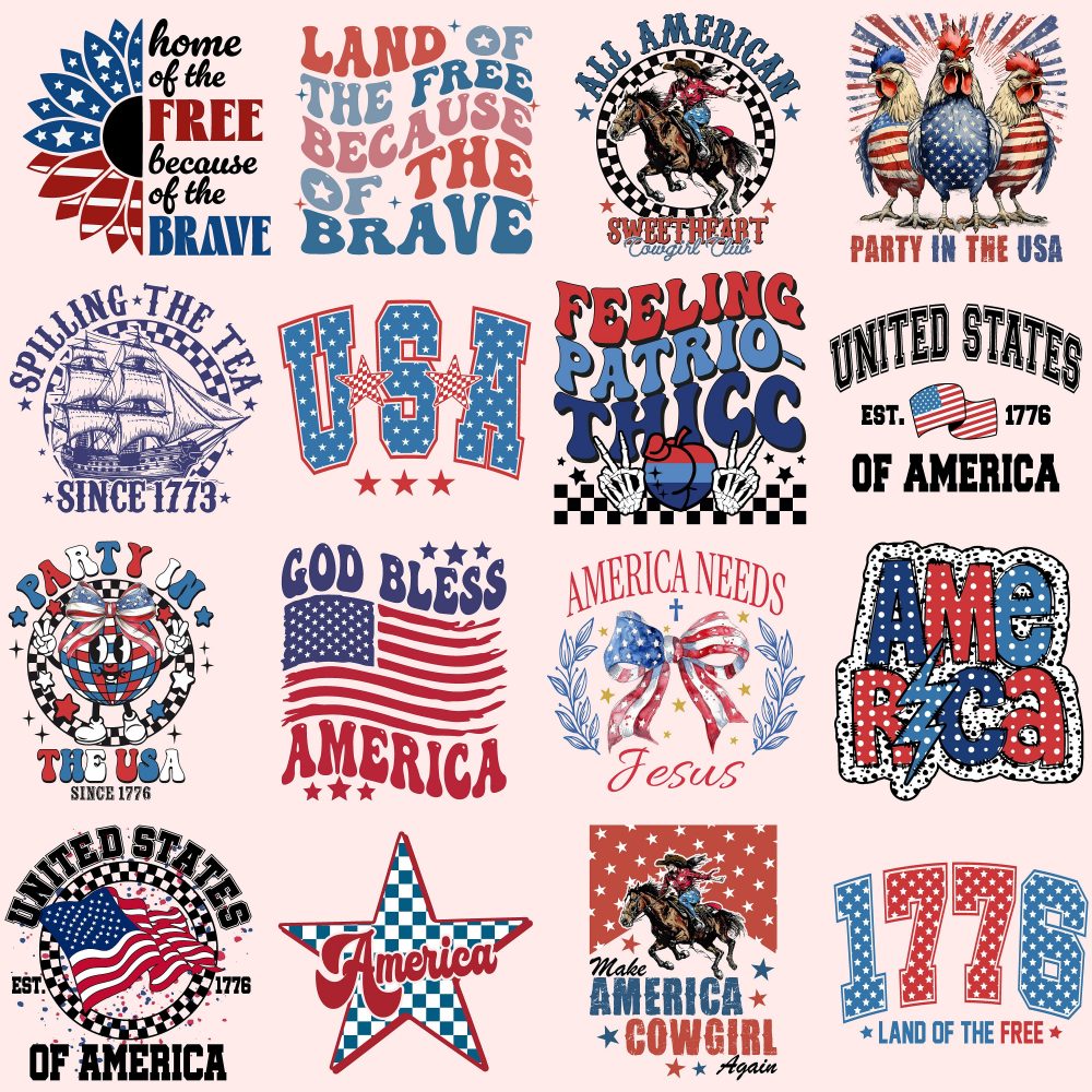 50 Retro 4th of July PNG Bundle, 4th of July Png, Fourth Of July Png, USA Png, America Png, Independence Day, American Flag Png, Png Bundle