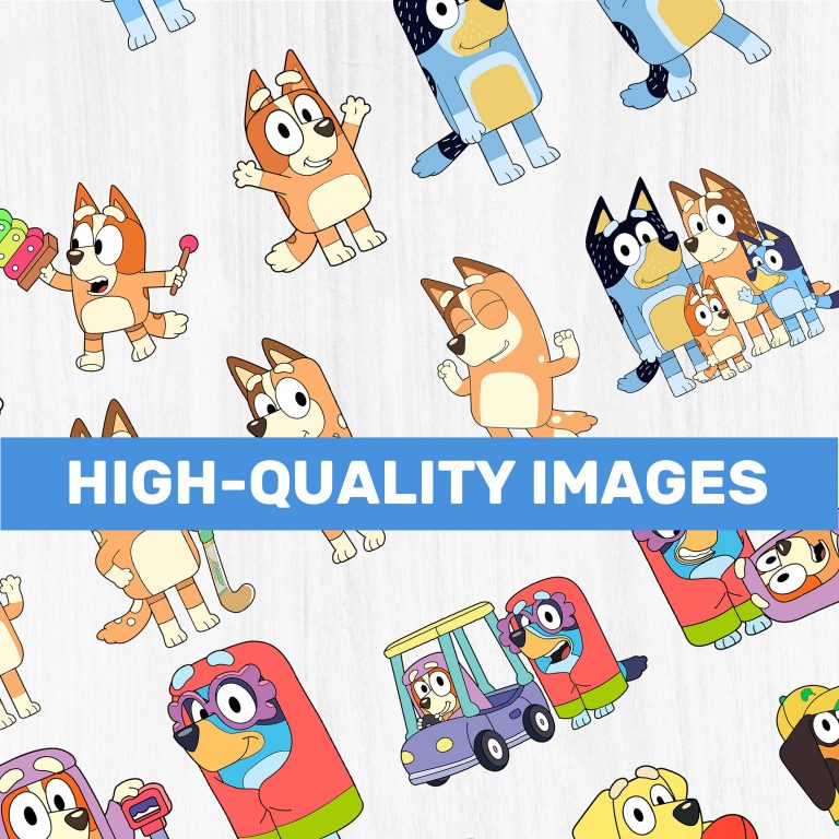 Mega Bluey Dog Clipart Bundle, Bluey Dog Birthday Themed, Bluey Dog Family & Friends, PNG Files, Clipart For Shirts, Stickers, Digital Download