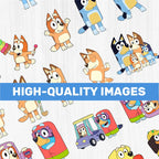 Mega Bluey Dog Clipart Bundle, Bluey Dog Birthday Themed, Bluey Dog Family & Friends, PNG Files, Clipart For Shirts, Stickers, Digital Download