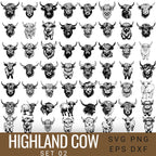 Highland Cow Bundle Svg, 80 Designs Highland Cow, Highland Cow png Cow Svg, Baby Cute Cow Svg, Highland Cow Sublimation, Cricut Cut File
