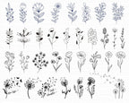 550+ Wildflower SVG Bundle Wildflower Vector Wildflower Silhouette Wildflower Clipart Wildflower Cut file Birth flowers SVG files for cricut