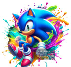8 PNG Sonic the Hedgehog Splash and Watercolor Digital design PNG file for sublimation – High Resolution -Instant Digital PNG Download