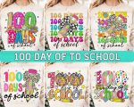 100+ Happy 100 Days Of School Png Bundle, Cartoon School Png, 100 Days Brighter, Back To School Png Bundle, School Shirt, Commercial Use
