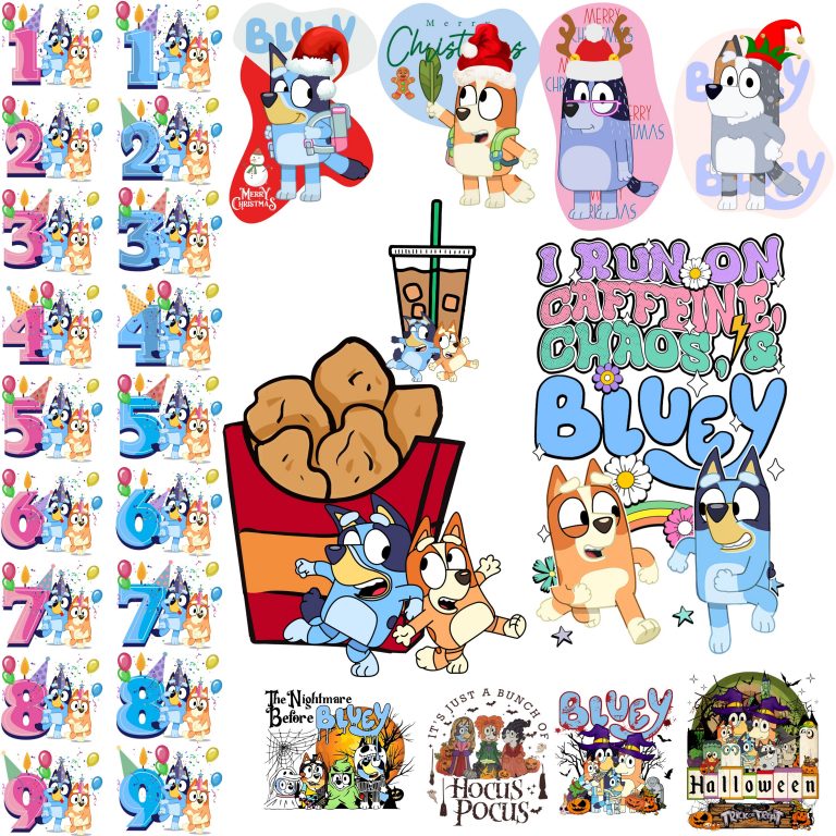 2800+ Bluey Dog Svg Bundle, Bluey Dog Birthday Bundle Bluey Dog Family Png Files, Png For Shirts, Birthday Png, Clipart png, Digital Download