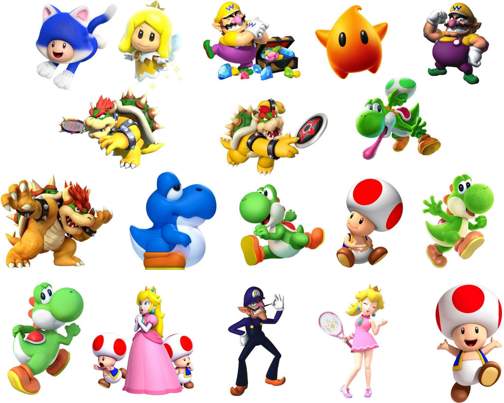 Super Mario Clipart Png, Super Mario Layerd Svg, Super mario alphabet, Super mario digital paper, luigi bowser boo png