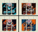 32 Team American Football Tumbler PNG Sublimation Designs, Football Mascot 20oz Skinny Tumbler Wrap PNG, Football Png Digital Download, NFL Tumbler