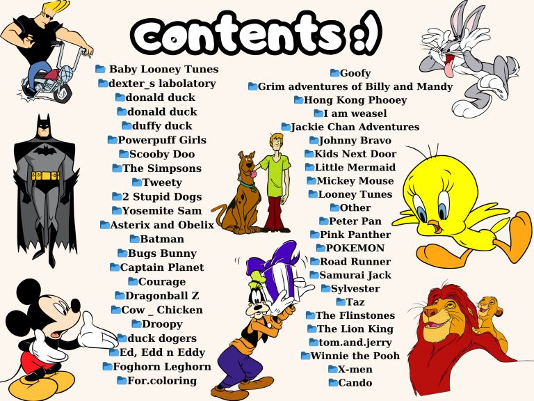 2400+ Cartoon Characters Mega Bundle Svg, Cricut Printable Clipart Silhouette