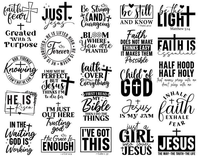 Christian Bundle SVG, Faith Bundle SVG, God svg, Jesus svg, Bible Verse Bundle, Religious SVG, Cricut Cut Files, Svg files for cricut