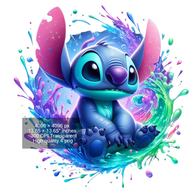 8 PNG Stitch Splash and Watercolor Digital design PNG file for sublimation – High Resolution -Instant Digital PNG Download
