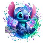 8 PNG Stitch Splash and Watercolor Digital design PNG file for sublimation – High Resolution -Instant Digital PNG Download